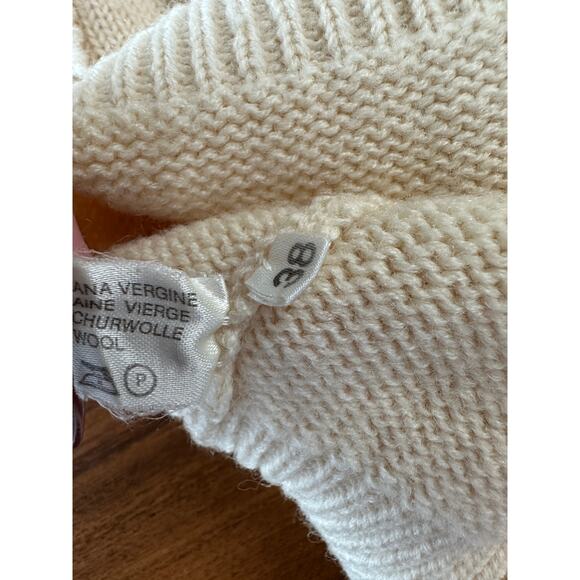 Vintage Capriccio 100% Wool Cream Cableknit Sweater, Made in Italy, Medium - Picture 8 of 9